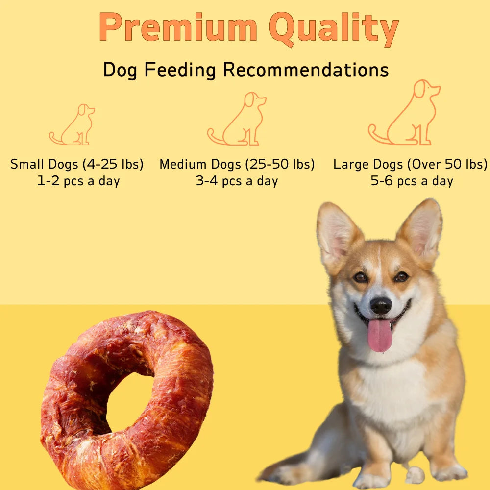 5.29oz/10.58 (150g/300g) Rawhide Chews Dog Treats