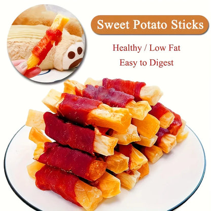 (4 x 200g/7.05oz)  Duck Wrapped Sweet Potato, Dog Treats