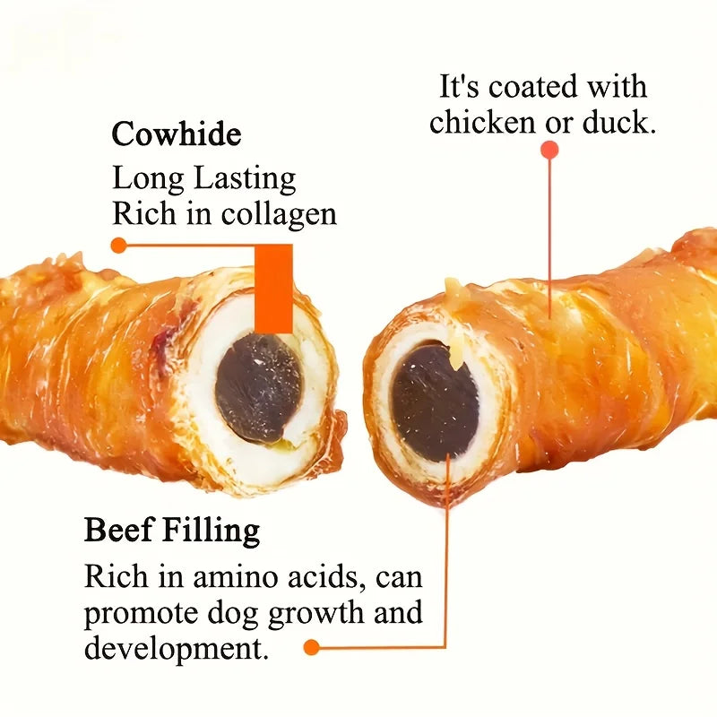 150g/5.29oz  Chicken Wrapped Cowhide Chocolate Stick