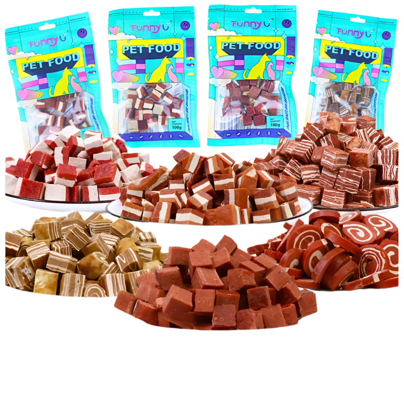 100g/3.53oz Beef And Meat Cubes Dog Treats