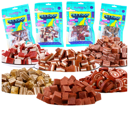 100g/3.53oz Beef And Meat Cubes Dog Treats