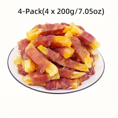 (4 x 200g/7.05oz)  Duck Wrapped Sweet Potato, Dog Treats
