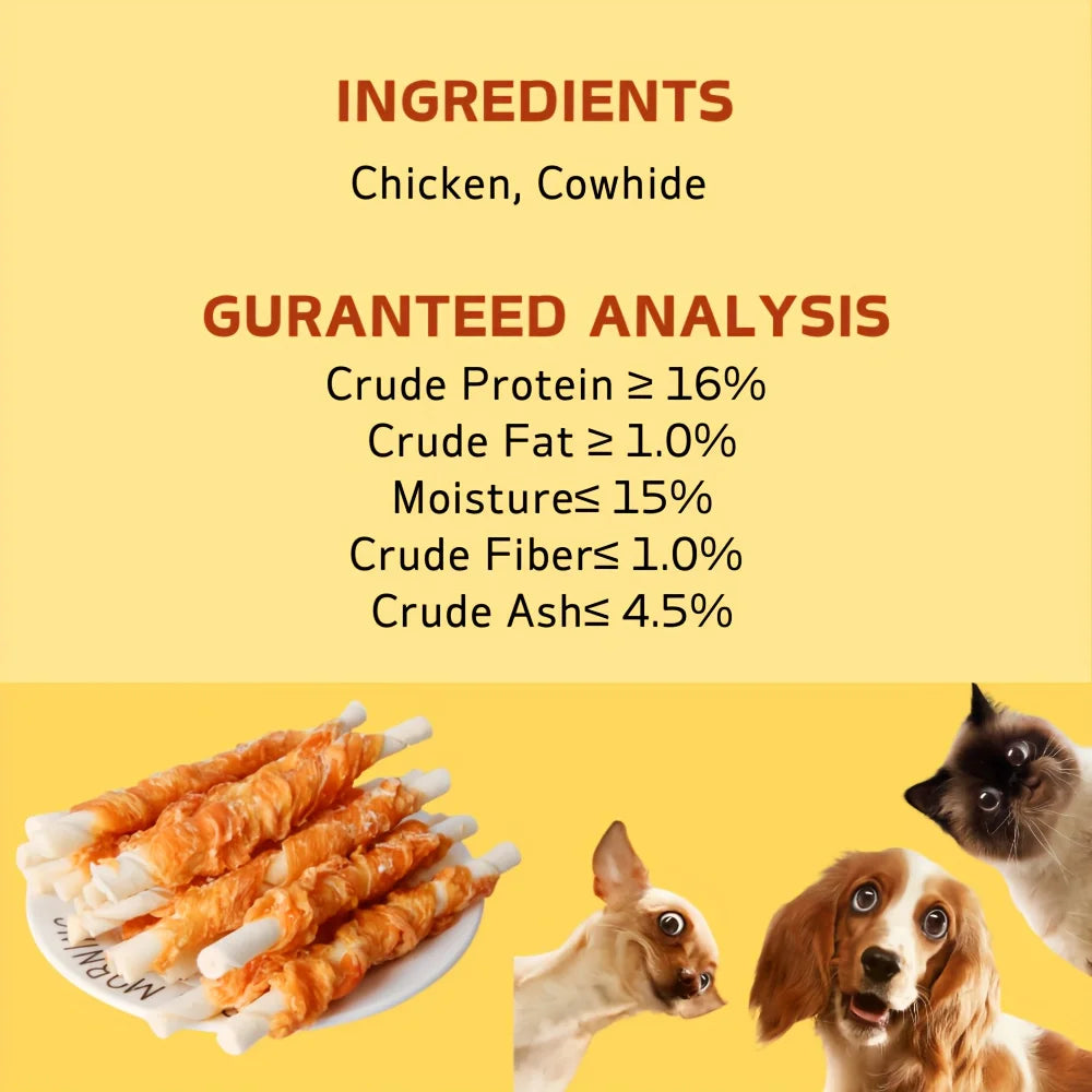 100g/400g(3.53oz/14.11oz) Chicken Wrapped Rawhide Sticks